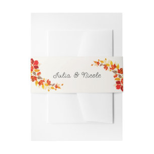 Burnt Orange Tropical Hibiscus Florals Wedding Invitation Belly Band