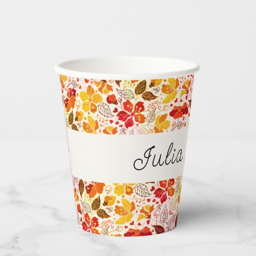 Burnt Orange Tropical Hibiscus Florals Wedding Paper Cups