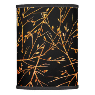 Burnt Orange Twigs on Black Lamp Shade