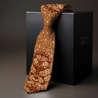 Burnt Orange Victorian-Era Floral Snowberry Men's