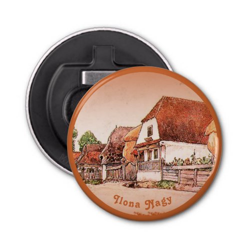 Burnt Orange Vintage Village of Hungary Bottle Opener