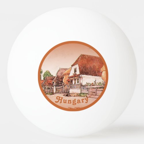 Burnt Orange Vintage Village of Hungary Ping Pong Ball