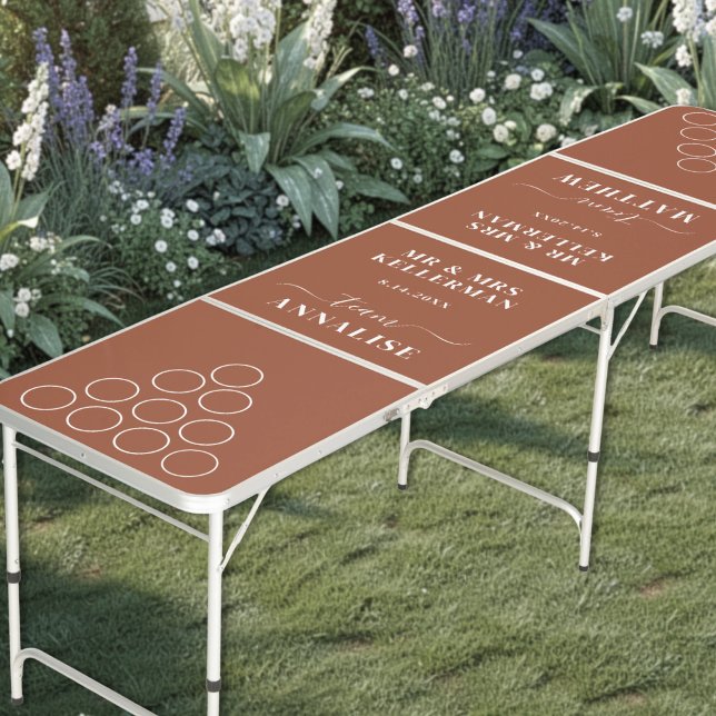 Burnt Orange Wedding Beer Pong Table (Burnt Orange Wedding Beer Pong Table)