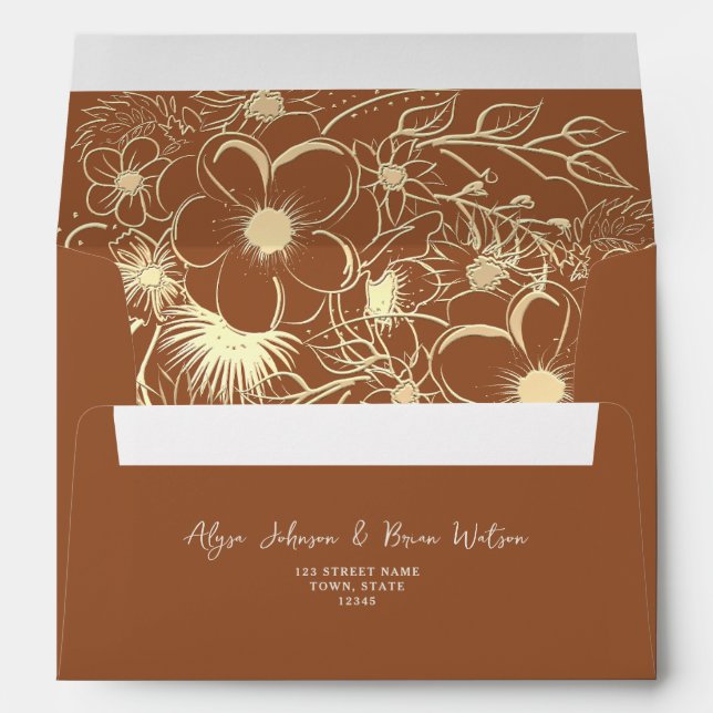 Burnt Orange Wedding Envelope (Back (Bottom))