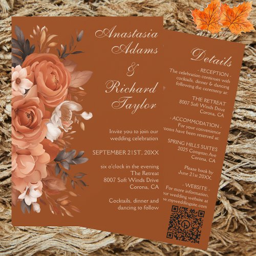 Burnt Orange Wedding Invitation