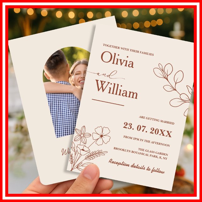 Burnt Orange Wedding Invitation (Creator Uploaded)