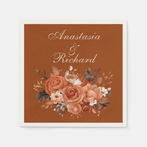 Burnt Orange Wedding Napkins