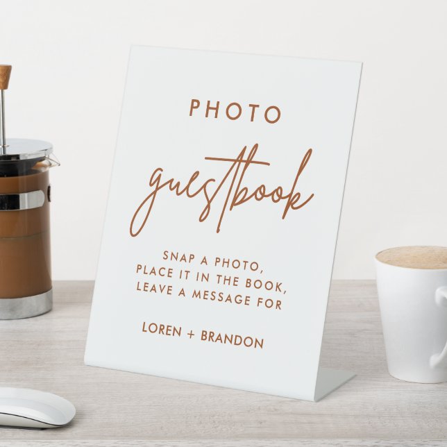Burnt Orange Wedding Photo Guestbook Sign (In SItu)