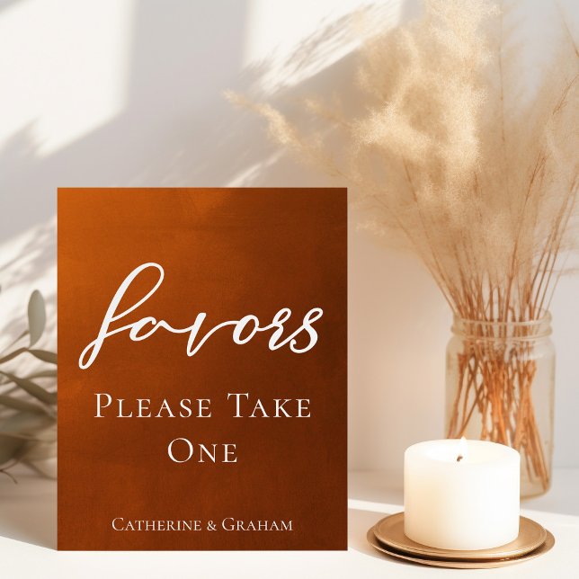 Burnt Orange Wedding Reception Favors Foam Board (Creator Uploaded)