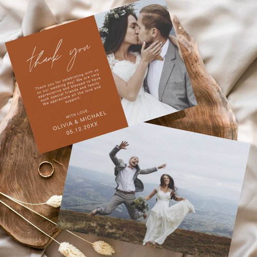 Burnt Orange Wedding Thank You Cards Flyer