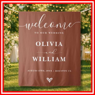 Burnt Orange Wedding Welcome Backdrop