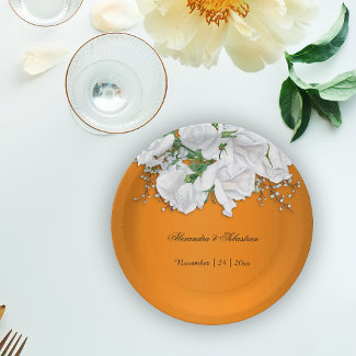 Burnt Orange White Botanical Wedding 