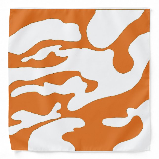 Burnt Orange White Camouflage Texas Bandana (Front)
