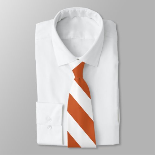 Burnt Orange  White Custom University Stripe Tie
