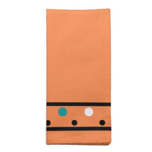 Burnt Orange White Teal Polka Dots Cloth Napkin