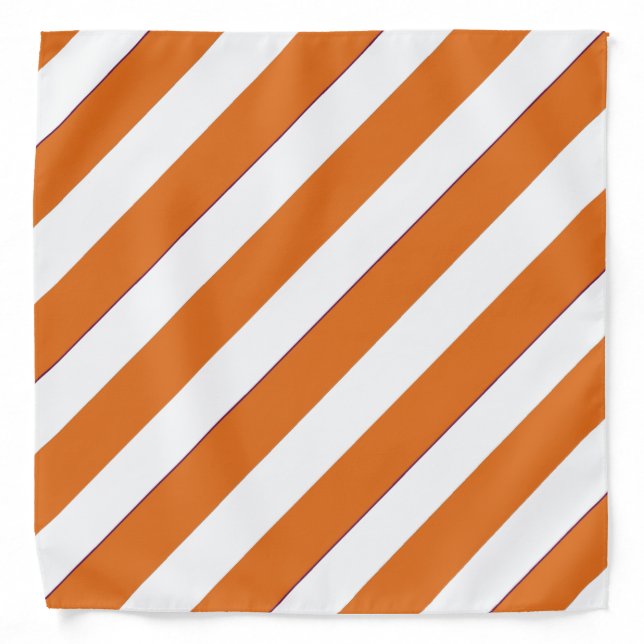 Burnt Orange White Texas Striped Bandana (Front)