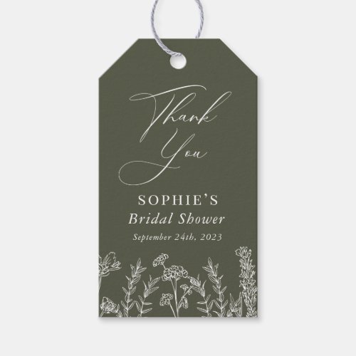 Burnt Orange Wildflower Bridal Shower Favor Gift T Gift Tags