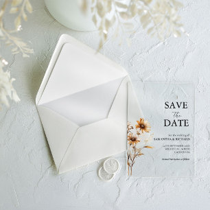 Burnt Orange Wildflower Wedding Save The Date