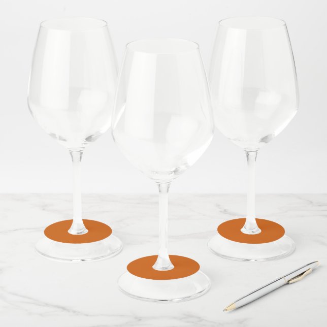 Burnt Orange Wine Glass Tag (Set)