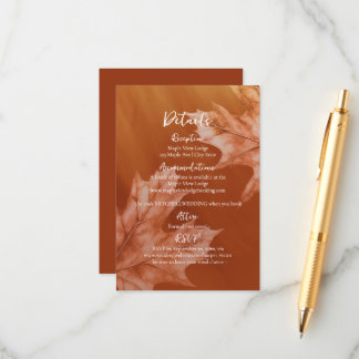 burnt orange with maple leaves accent details enclosure card