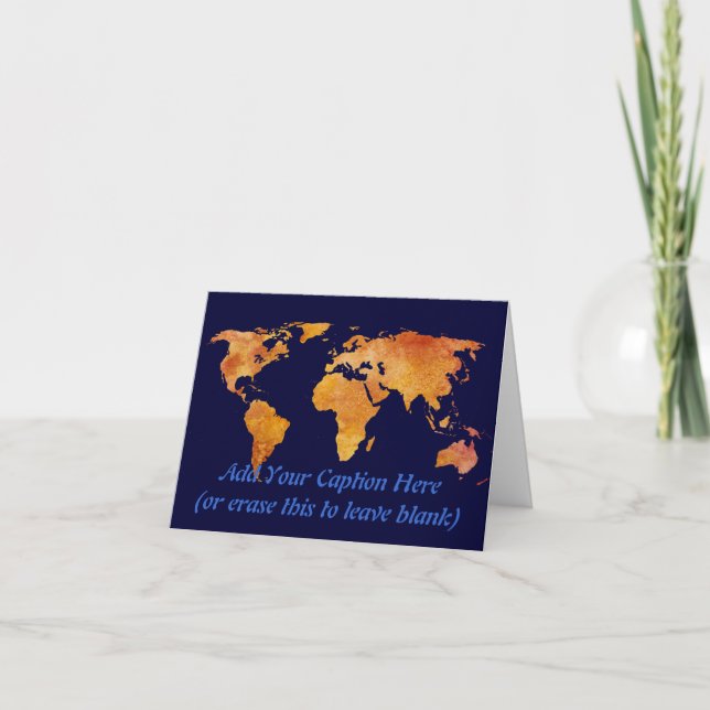 Burnt Orange World Map Card (Front)