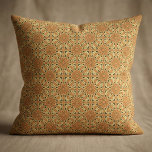 Burnt Orange Yellow Moroccan Geometric Mandala Fabric