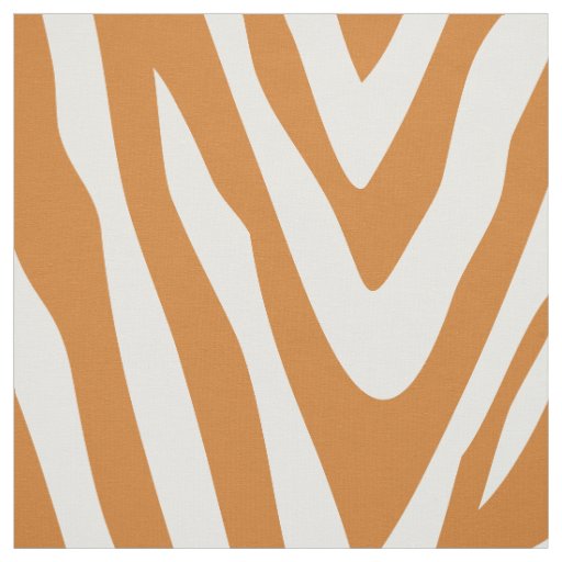Burnt Orange Zebra Print Large Scale Fabric