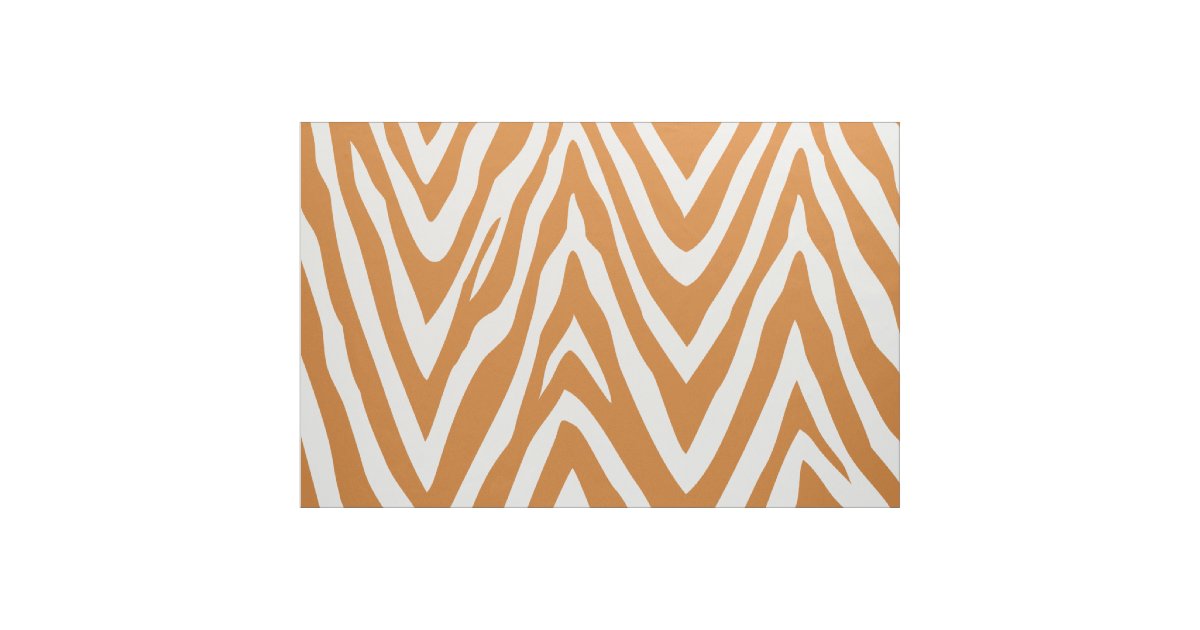 Burnt Orange Zebra Print Large Scale Fabric