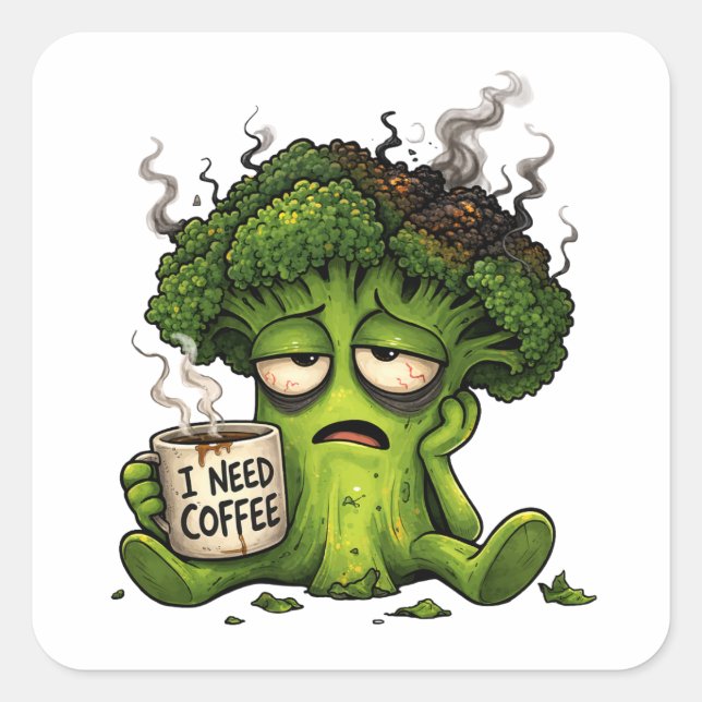 Burnt Out Broccoli Sticker (Front)