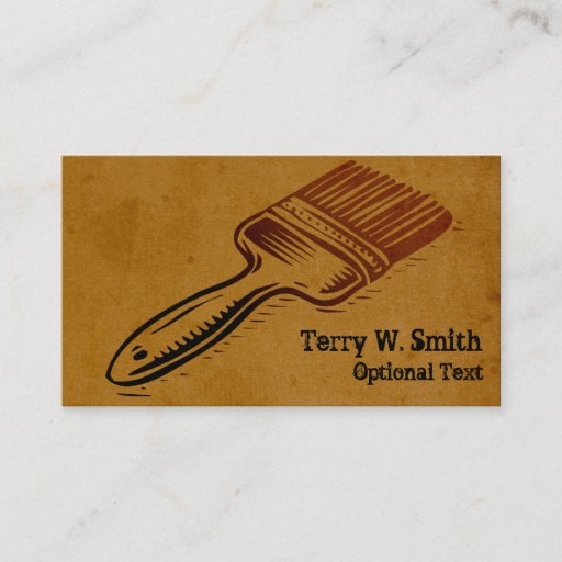 Customizable Burnt Paint Brush Business Card