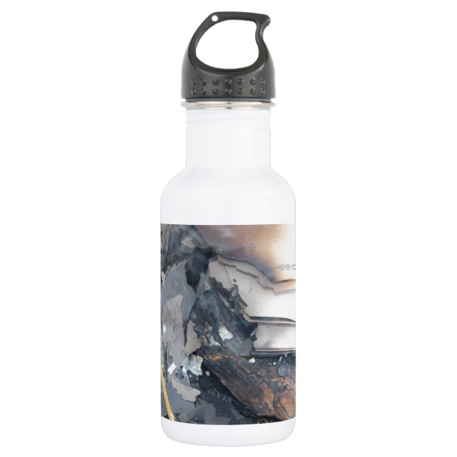 Burnt Papers Stainless Steel Water Bottle (Front)