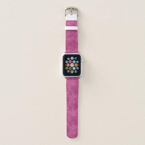 Burnt Pink Denim Pattern Apple Watch Band