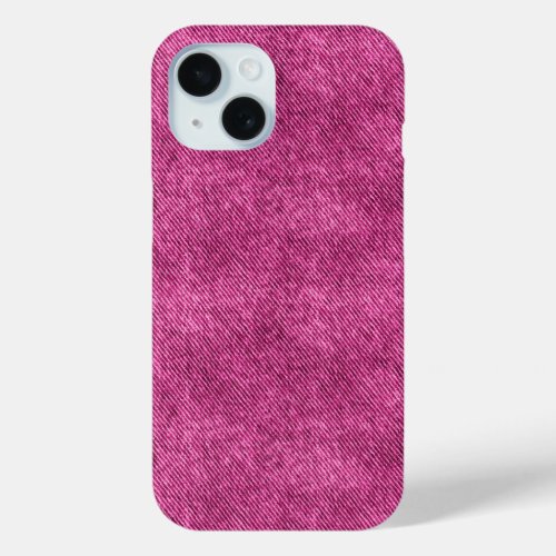 Burnt Pink Denim Pattern iPhone 15 Case