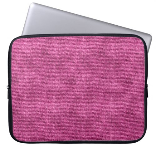 Burnt Pink Denim Pattern Laptop Sleeve