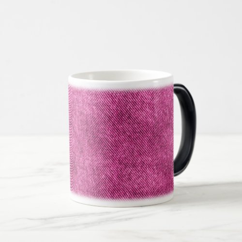 Burnt Pink Denim Pattern Magic Mug