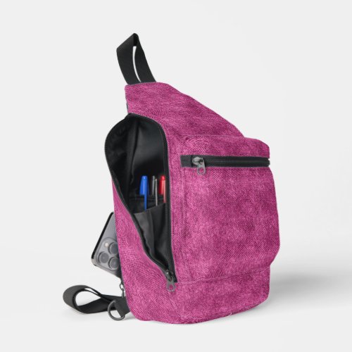 Burnt Pink Denim Pattern Sling Bag
