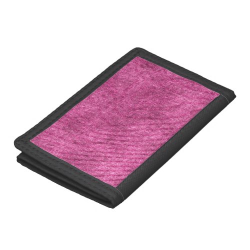 Burnt Pink Denim Pattern Trifold Wallet
