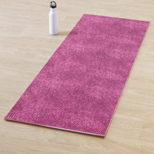 Burnt Pink Denim Pattern Yoga Mat