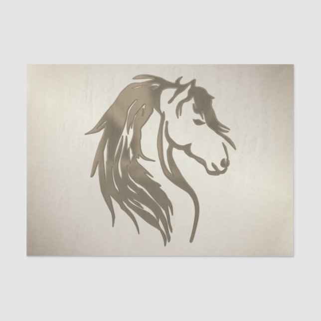 Burnt Platinum Horse Head Tissue Paper (Front)