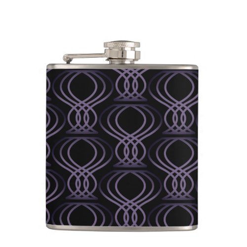 Burnt Purple and Black Finial Pattern Flask