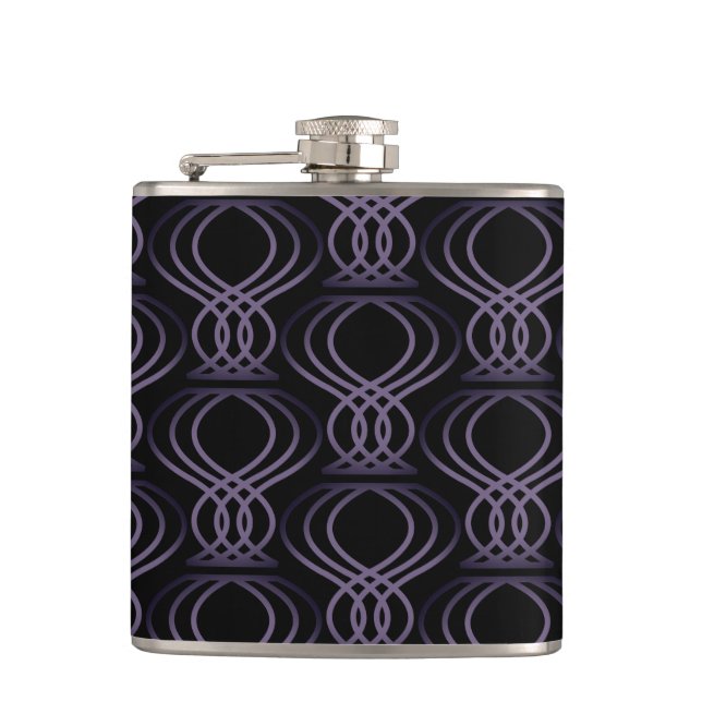 Burnt Purple and Black Finial Pattern Flask (Front)