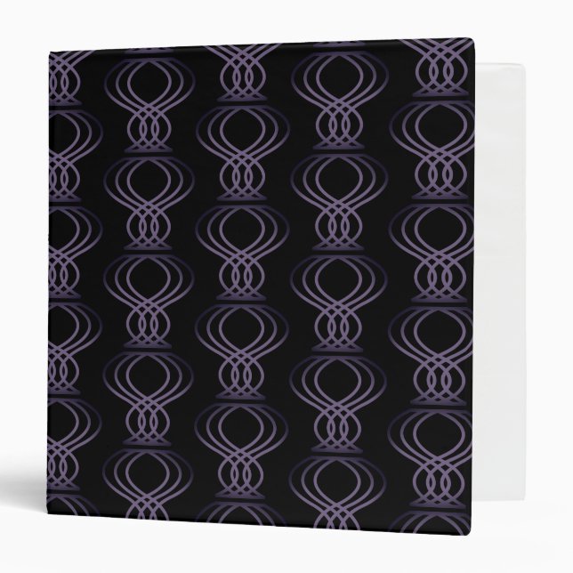 Burnt Purple Finial Pattern 3 Ring Binder (Front/Inside)