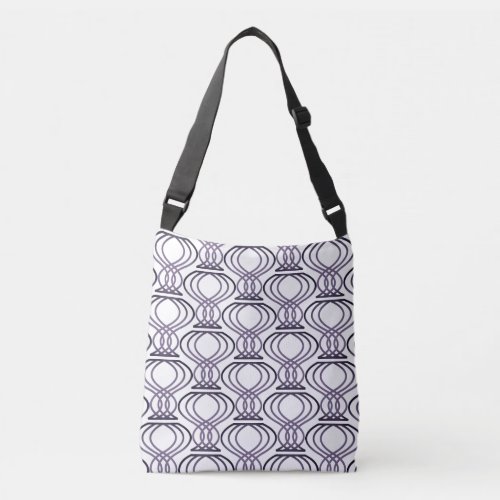 Burnt Purple Finial Pattern Crossbody Bag