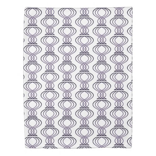 Burnt Purple Finial Pattern Duvet Cover