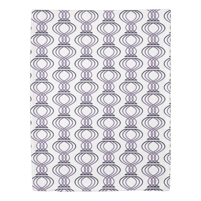 Burnt Purple Finial Pattern Duvet Cover (Front)