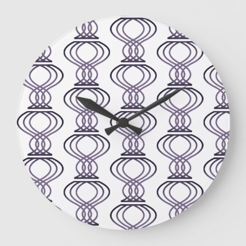 Burnt Purple Finial Pattern Large Clock