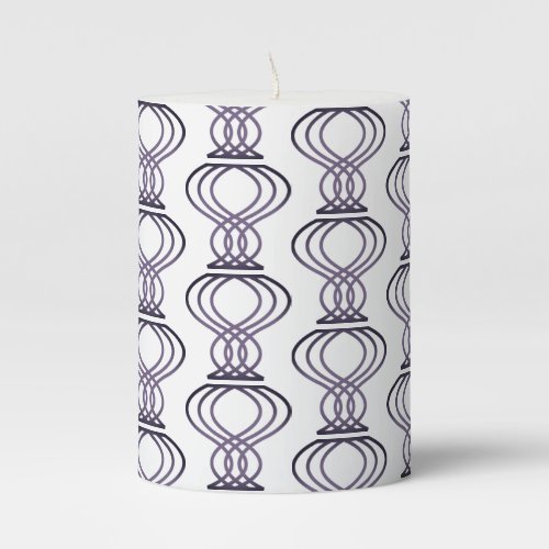 Burnt Purple Finial Pattern Pillar Candle