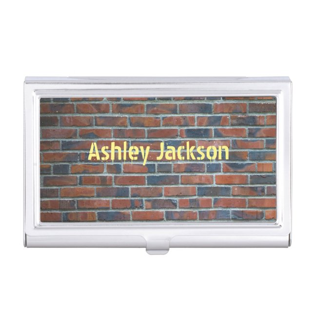 Burnt Red Brick Business Card Case (Front)