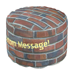 Burnt Red Brick Custom Graffiti Pouf