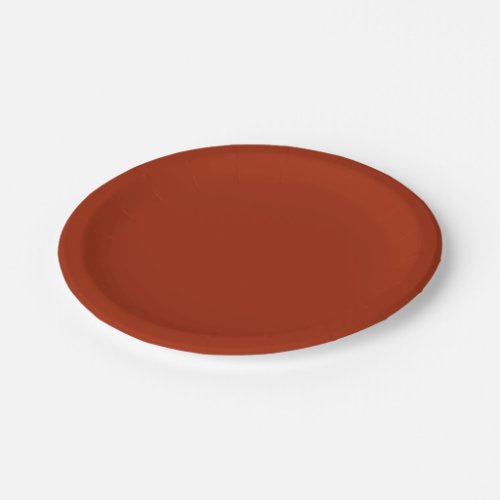 Burnt Red _  solid color  Paper Plates